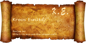 Krecs Euniké névjegykártya